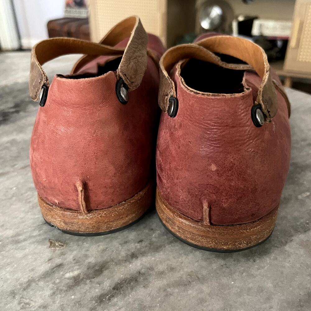Cydwoq Handmade Leather Mary Jane Shoes Burgundy Strappy Size 37 EUC - Picture 6 of 11